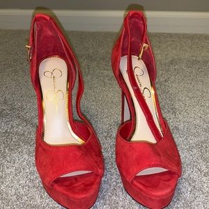 Jessica Simpson’s Beeya fabric peep toe